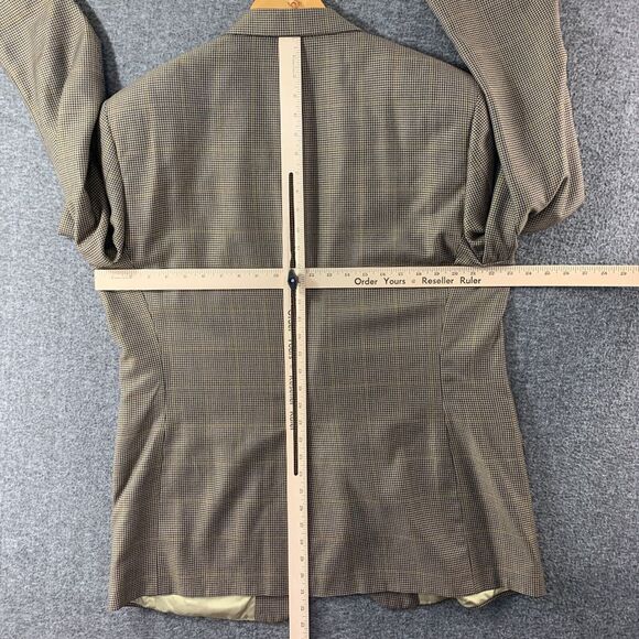 Brooks‎ Brothers Blazer Jacket Men 44RG Brown Houndstooth windowpane Sport Coat - Picture 9 of 14
